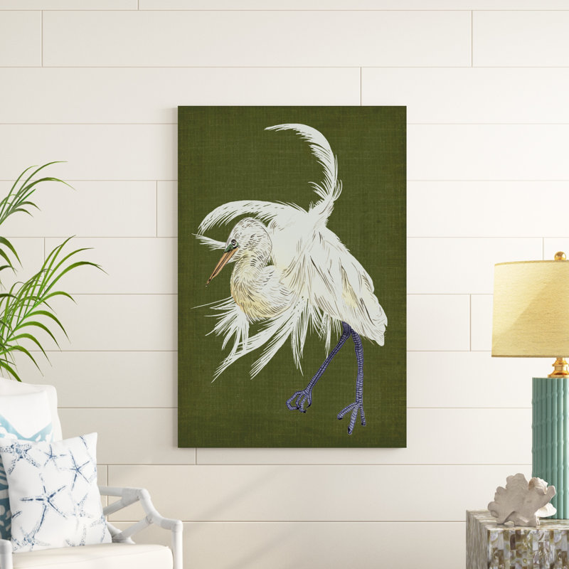 «Heron Plumage II» par Melissa Wang - impression sur toile tendue, H 48 po x l 32 po x P 1,25 po