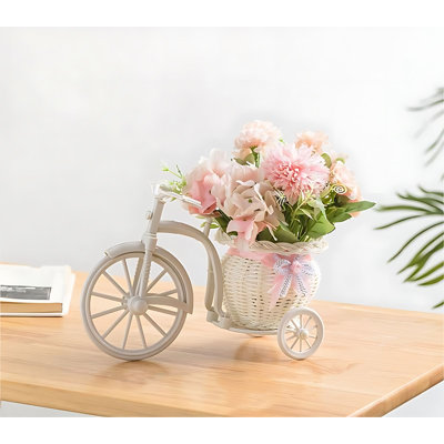 Arrangement floral rose en soie