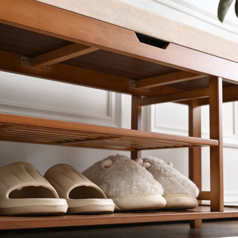 Banc à chaussures avec rangement dissimulé, 19.7" H x 39.4" W x 11.8" D