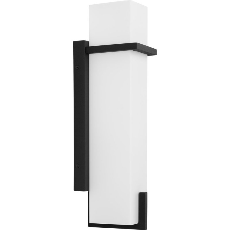 One-Light Modern Small Outdoor Wall Lantern, 18" H x 5.25" W x 5" D, Black