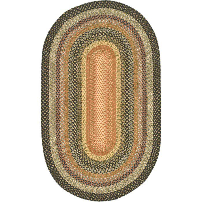 Georgina Hand Woven Performance Machine Washable Geometric Indoor/Outdoor Area Rug, Oval 4' x 6', Brown/Green