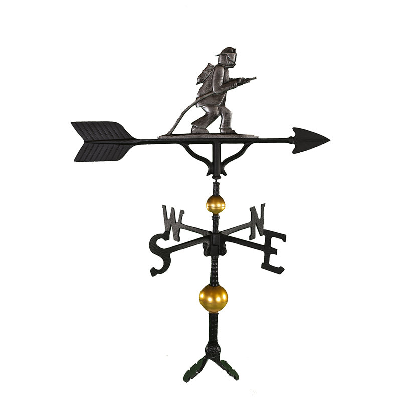 Deluxe Fireman Weathervane, Swedish Iron