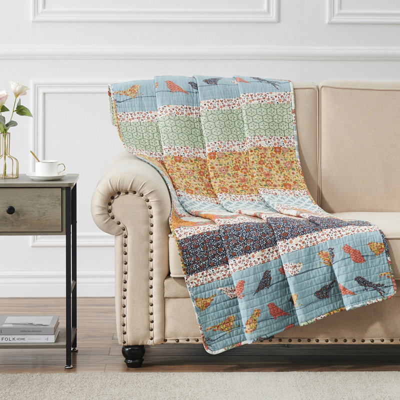 Boho Chic Reversible Cotton Patchwork Throw Blanket