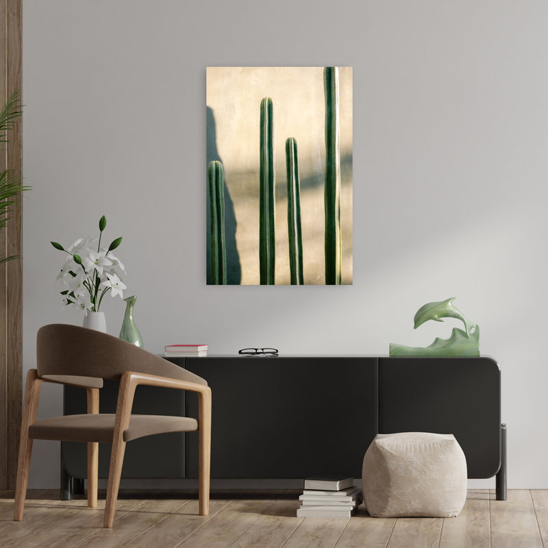 Oaxaca Shades of Green | Mexico travel photography Dramatic Abstract Cactus Nature City Wall Art Print 1 Piece Wrapped Canvas Wall Art