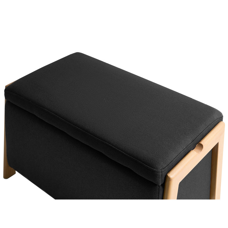 EDLAND Upholstered Storage Bench, Black