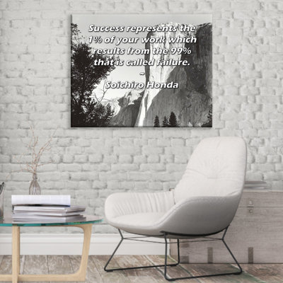 ArtsyQuotes Gallery Wrapped Canvas By Soichiro Honda: "Success represents the 1% of your work which results from the 99% that is called failure."