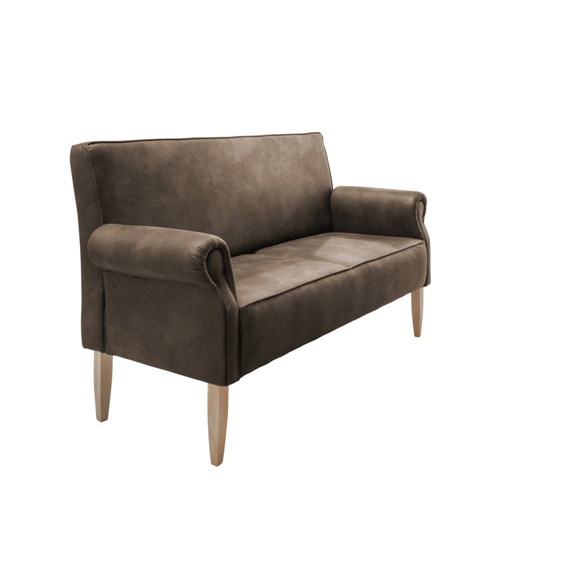 Andrew Upholstered Bench, Light Beige, Cappuccino