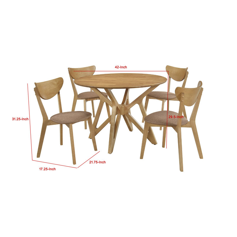 Ensemble de 4 chaises de table de salle à manger Evans, base angulaire, brun noyer clair