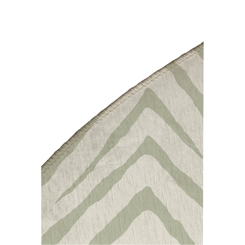 Zebra Stripe Non-Slip Outdoor Rug, Round 5'