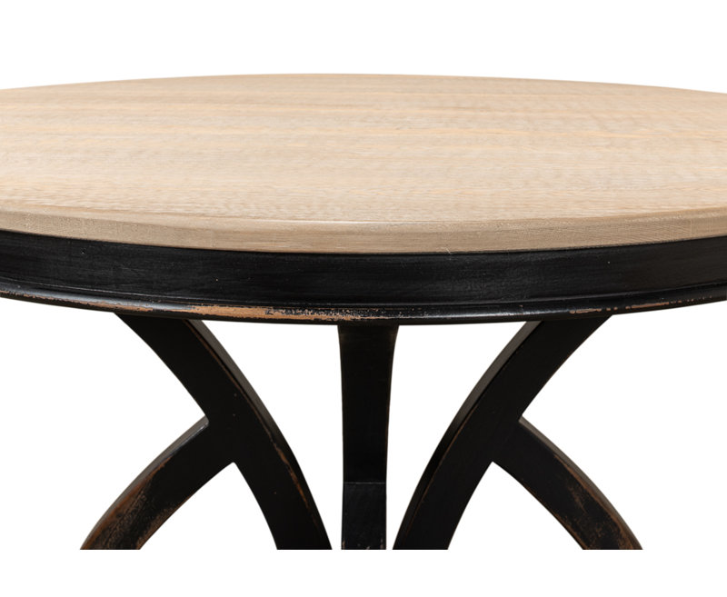 Bleached Pine Round Solid Wood Pedestal Dining Table