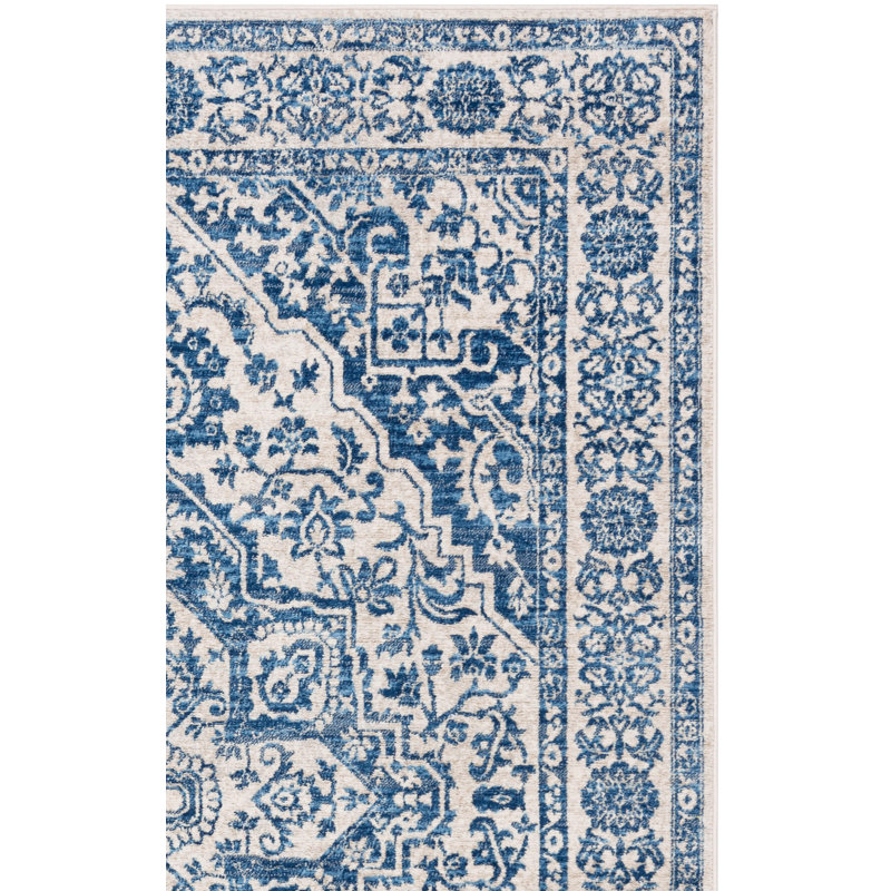 Attalia Oriental Handmade Tufted Navy/Light Gray Area Rug, Square 11'