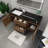 Castin 60" Wall-Mounted Single Left Sink Bathroom Vanity Set-976019361