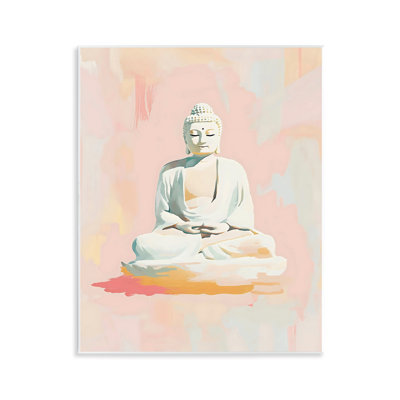 Pastel Buddha In Quiet Meditation Wall Plaque, design by The Prints Vibe