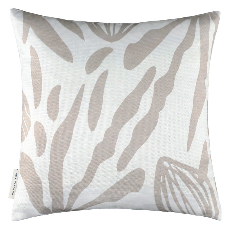 Floral Square Cushion Cover, Beige