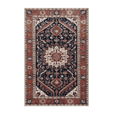 Machine Washable Persian Brown Area Rug