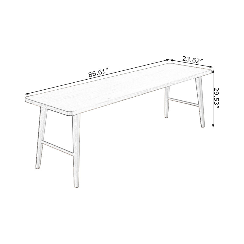 Brown Rectangular Solid Wood desk, 29.53" H x 86.61" W x 23.62" D