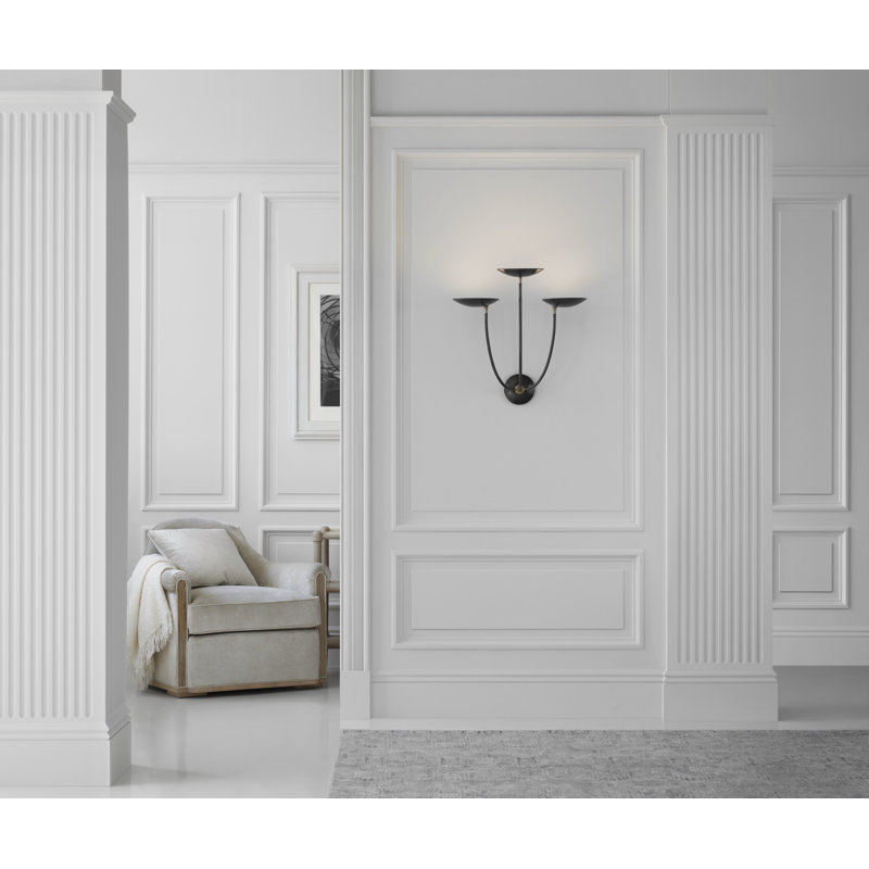 Thomas O'Brien Keira Large Triple Sconce, Bronze/Hand-Rubbed Antique Brass