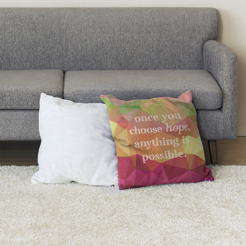 Coussin de sol pierres précieuses choisissez Hope, H 28 po x l 28 po, Pyrite arc-en-ciel