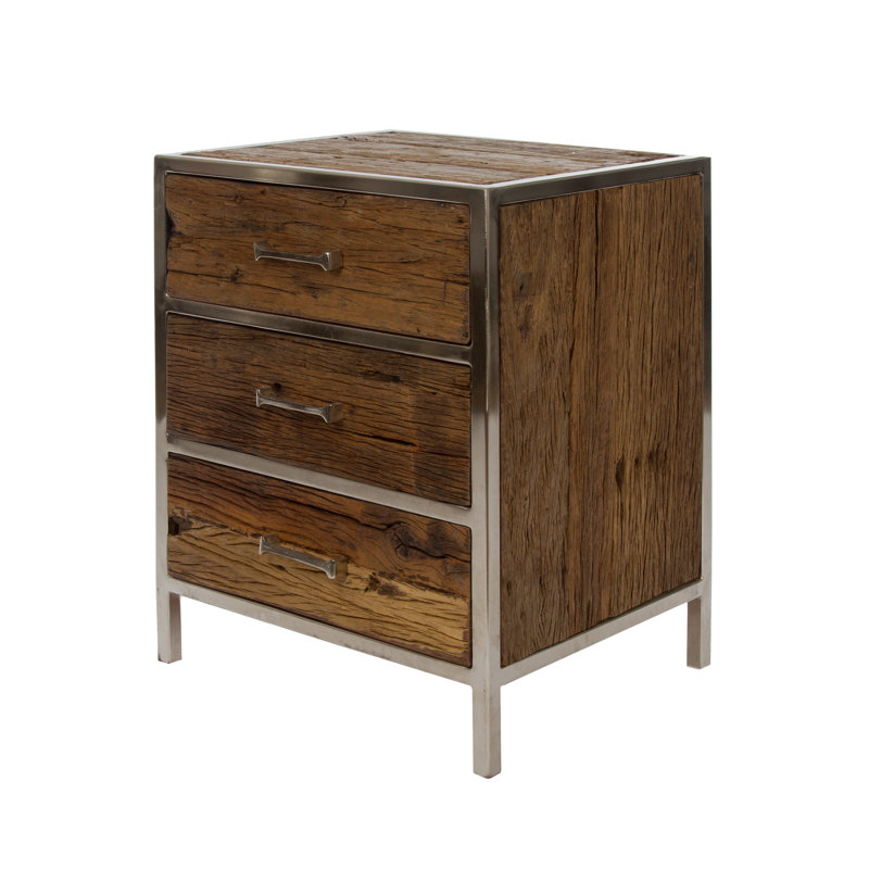 Espinal 45cm W Metal Bedside Table