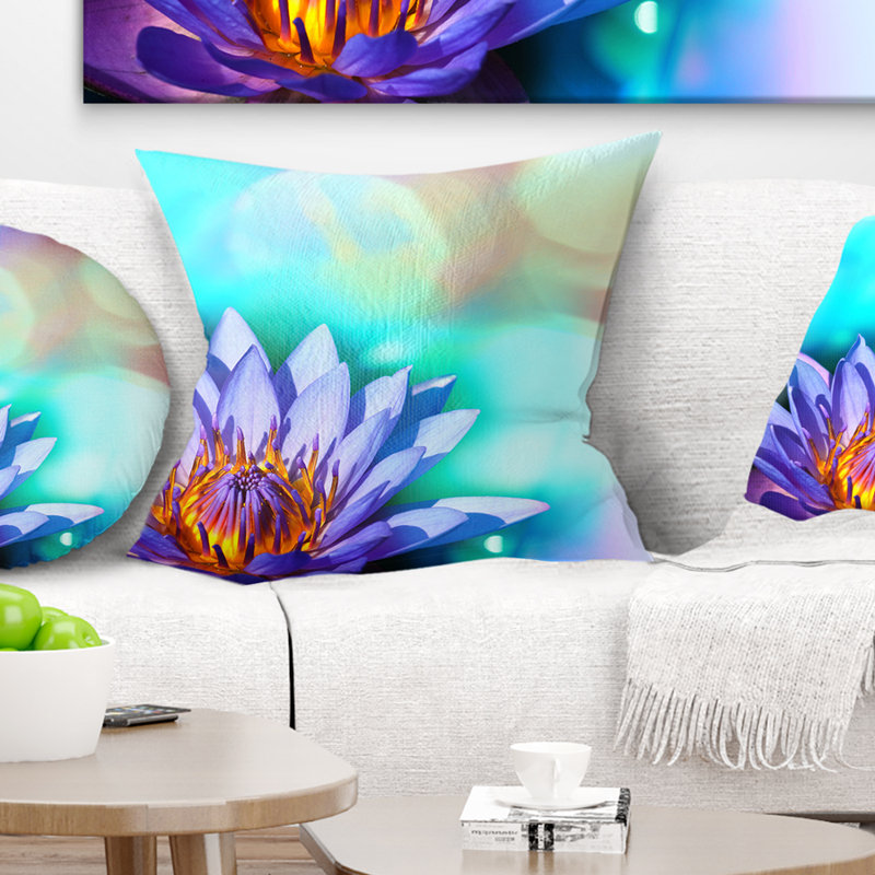 Coussin décoratif fleur de fleurs lotus, 16 po x 1 po, Coussin décoratif
