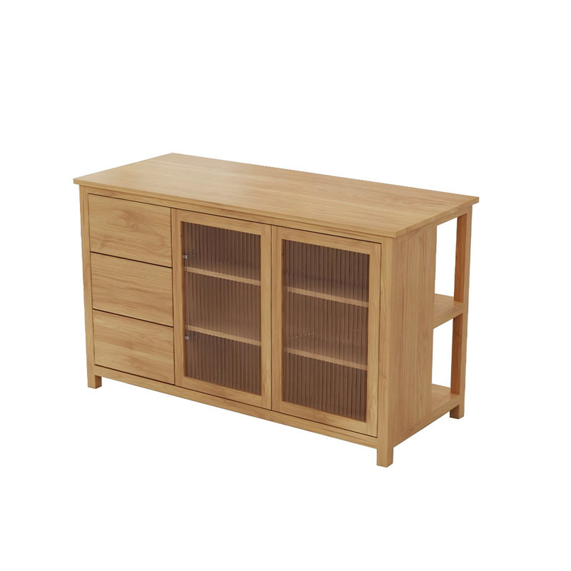Comptoir d'îlot de cuisine rectangulaire en bois massif 55,12 po, H 31,5 po x l 55,12 po x P 23,62 po
