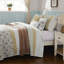 Ensemble de courtepointe en percale de coton 6 pièces avec coussins décoratifs jaune double / grand-119744282-119744284