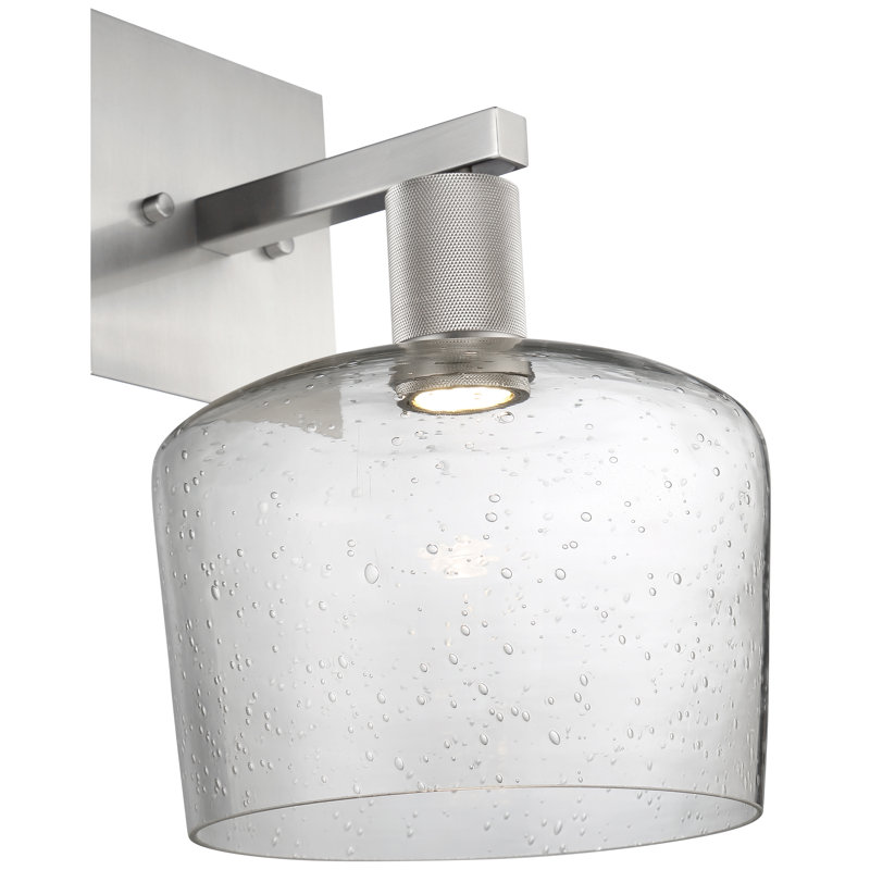 Abdulkhalid LED Wall Sconce - Seeded Glass - Dedicated LED, Brushed Steel