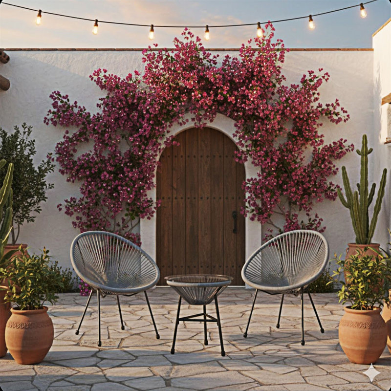 3-Piece Wicker Patio Bistro Set, Gray