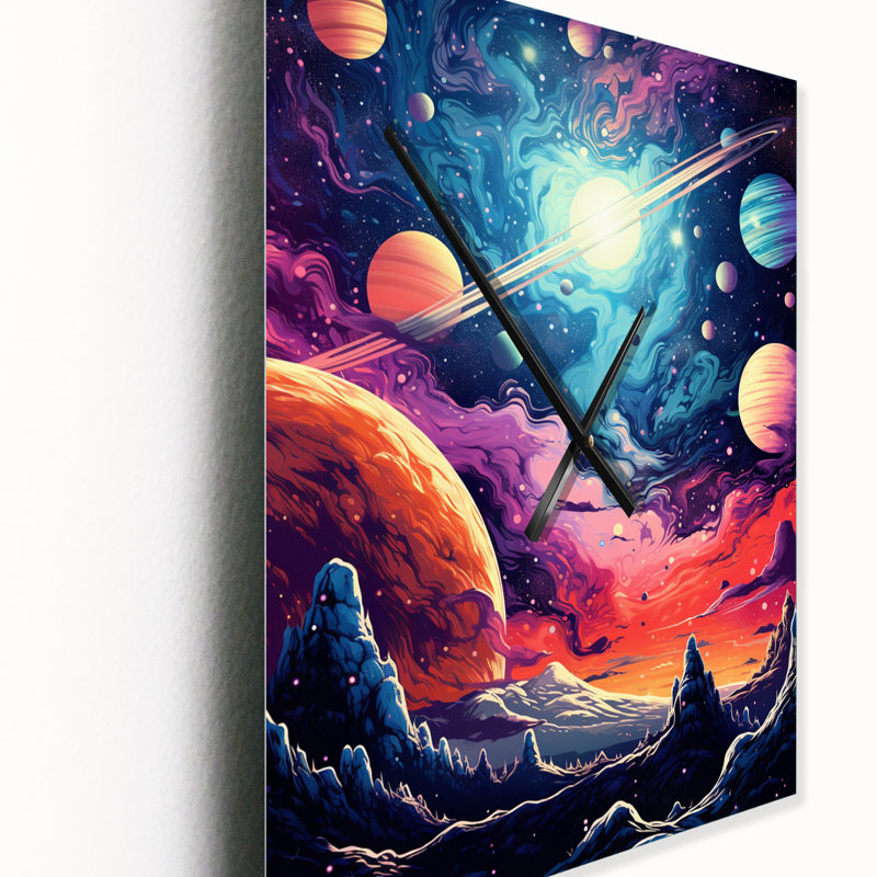 Horloge murale surdimensionnée Bright Star In Distant Galaxy, Grand