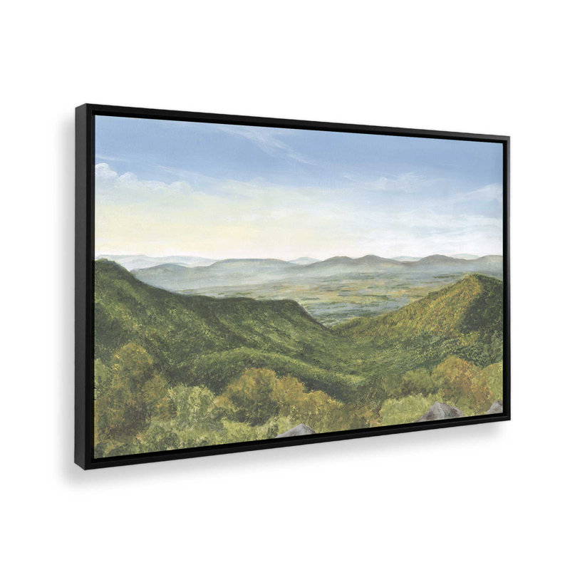 Impression sur toile Ridge Viewpoint I par Michael Willett, Noir, Impression dans un cadre flottant sans passe-parto