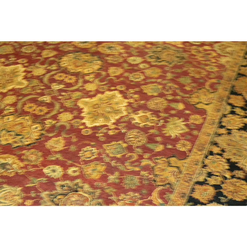 High-Quality Hand-Knotted Red And Black Area Rug