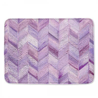 Purple Chevron Pattern Bath Mat