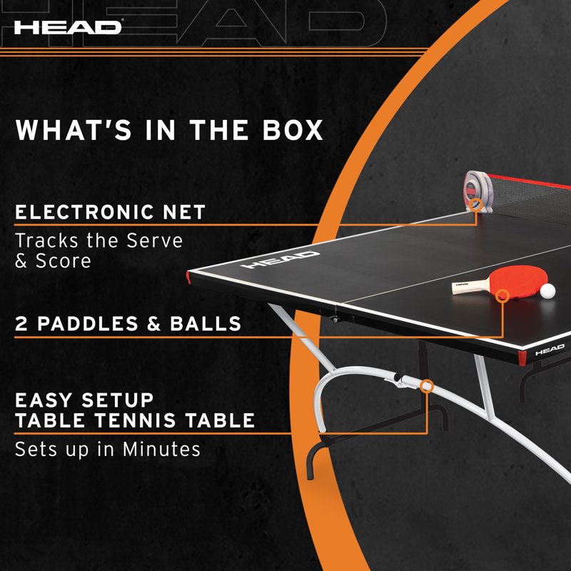 Junior Folding Black Table Tennis Table with Electronic Scorer