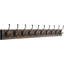 Portemanteau mural rétro, 34 po de long avec 10 crochets à trois crochets noirs | Portemanteau mural, 10 crochets rustiques pour vestibule, salon, manteau, écharpe, sac, serviette, chapeau