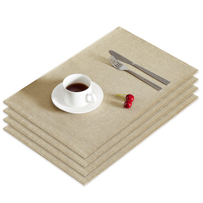 4-Pack Solid Linen Rectangular Placemats