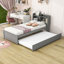 Lit plateforme en bois avec lit gigogne et tablettes-923015599-923015586