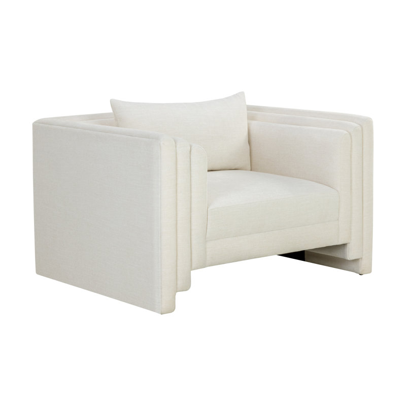 Lounge Chair, Cream Polyester