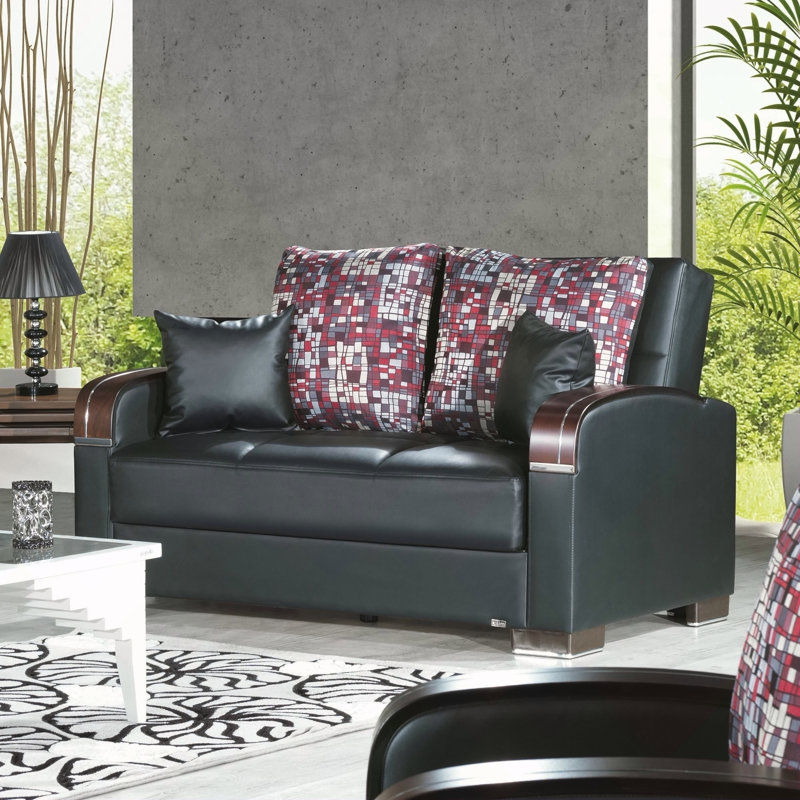 Causeuse convertible avec rangement Primenest, Noir