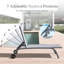 5 chaises longues de jardin réglables - gris, structure en aluminium, housse respirante et 2 chaises longues grises. Réglages, aluminium, roues pour un transport facile, installation simple