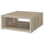 Table basse carrée 35,5 pouces de style cubique rustique aspect bois vieilli beige clair