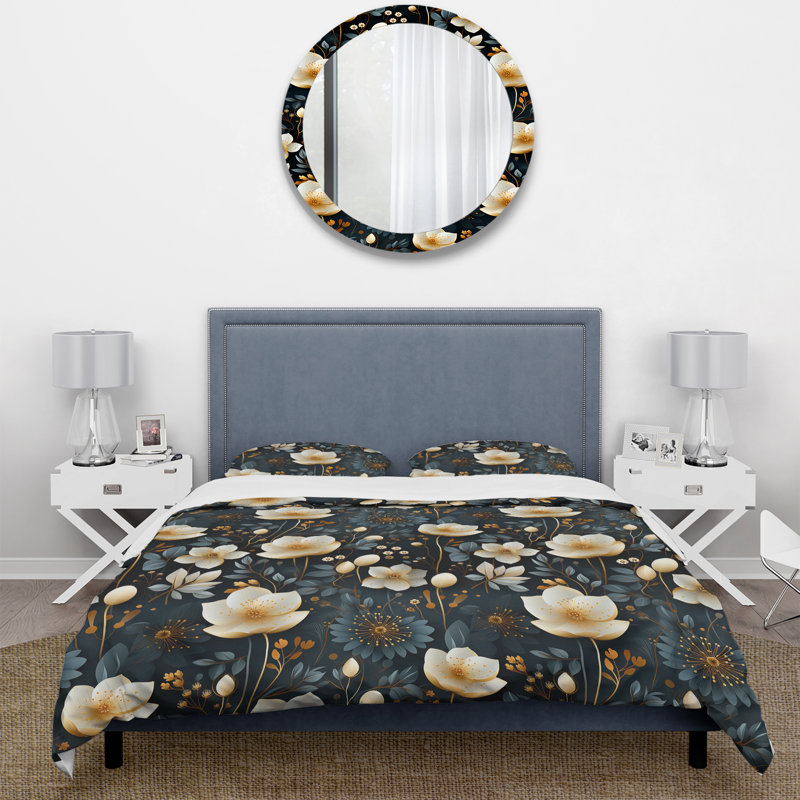 Ensemble de housse de couette White Mystic Reverie, Housse de couette pour très grand lit et 2 très