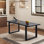 Black solid wood dining table rectangular home