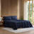 Lacoste Cotton Percale Sheet Set, Crisp Feel & Breathable Bedding, Deep Pocket Fitted Sheet, Navy, Twin XL-119611823-35177724