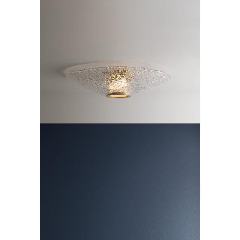 New Haven Flush Mount in Aged Brass