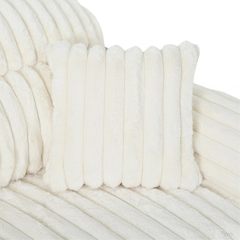Canapé-lit moderne avec méridienne 65,25 po Cloud, Beige