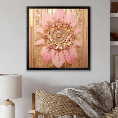 " Boho Glam Pink And Gold Dreamcatcher "
