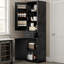 Grande armoire de salle de bain moderne, tour de rangement autoportante de 72 po de hauteur avec tablettes de porte, tiroir et tablettes réglables-1082792385