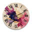 Horloge murale surdimensionnée en bois mauve et rose Strokes VII - Fractals-337856660