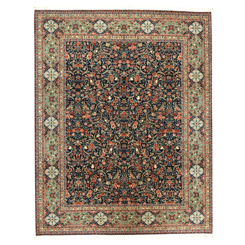 Tapis rectangulaire en laine noué à la main
