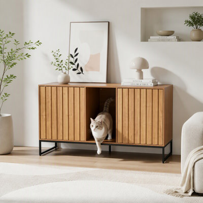 Enceinte de litière pour chat avec bloc-notes